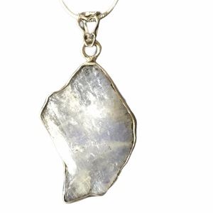 White Quartz Pendant Sterling Silver Necklace